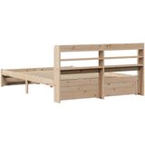 vidaXL Posteljni okvir z vzglavjem 120x200 cm trdna borovina | Shoptok.si