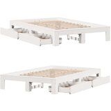 vidaXL Posteljni okvir brez vzmetnice bel 120x200 cm trdna borovina | Shoptok.si