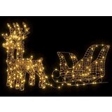 vidaXL Reindeer vuče saonice Topla bijela 30 x 12 x 55 cm PET | shoptok.hr