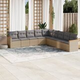 vidaXL 9-dijelni set vrtnih sofa s jastucima bež od poliratana | shoptok.hr