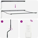 vidaXL samodejna retraktibilna tenda z LED v rumeni in oranžni barvi 400x350 cm | Shoptok.si