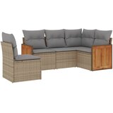  5-dijelni vrtni set sofa s jastucima bež od poliratana | shoptok.hr