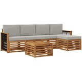  Set vanjskih sofa 6 kom. Prirodna i svjetlosiva | shoptok.hr