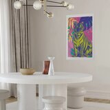  Plakat - Colorful Tiger - intense colors of a tiger surrounded by tropical plants 60x90 Bez okvira s margom | shoptok.hr