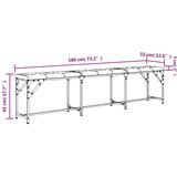  Blagovaonska klupa crna 186 x 32 x 45 cm čelik i umjetna koža | shoptok.hr