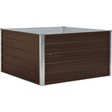 Maison Chic Dvignjeno Cvetlično korito - Cvetlični Lonec 100x100x45 cm pocinkano jeklo rjavo, (21788778) Cene