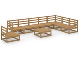  The Living Store Vrtna sedežna garnitura 9-delna medeno rjava trdna borovina - Vrtna Sedežna Garnitura, (21460267) | Shoptok.si