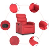  Naslanjač s funkcijo vstajanja rdeče umetno usnje | Shoptok.si