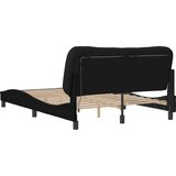  Okvir kreveta s LED svjetlima crni 140 x 200 cm od tkanine | shoptok.hr