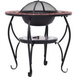 vidaXL Kurišče z mizico terakota in bel mozaik 68 cm keramika, (20759262) | Shoptok.si