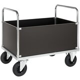 Kongamek ploski voziček, nosilnost 500 kg, 4 visoke stranske stene, dxšxv 1000 x 700 x 900 mm, brez zavore | Shoptok.si