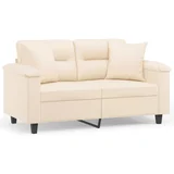 Maison Chic kavč - Sofa - Kanape dvosed z blazinami bež 120 cm tkanina iz mikrovlaken, (21727552)