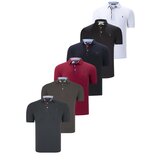 Dewberry SIX SET T8582 MENS T-SHIRT-BLACK-WHITE-NAVY BLUE-KHAKI-BURGUNDY-ANTHRACITE | shoptok.hr