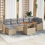 vidaXL 8-dijelni vrtni kauč set s jastučićima bež poli ratan | shoptok.hr