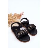 EVENTO Children's Sandals With Velcro Hearts Black Havana | Shoptok.si