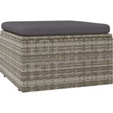vidaXL Vrtni stolček za noge z blazino siv 55x55x30 cm poli ratan | Shoptok.si