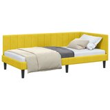 vidaXL Kutni okvir kreveta s uzglavljem Žuta 90 x 190 cm Baršun | shoptok.hr