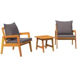 Bistro set s jastukom 3 pcs Smeđa Čvrsto drvo akacije | Eponuda.com