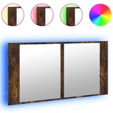  The Living Store LED kopalniška omarica z ogledalom dim. hrast 90x12x45 akril - LED Omarica Z Ogledalom, (21442928) | Shoptok.si