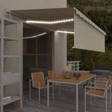 vidaXL Avtomatska tenda s senčilom LED + senzor 5x3 m krem Cene