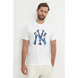 47 Brand Bombažna kratka majica MLB New York Yankees moška, bela barva, BB017TEMECH610503WW