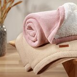 BabyOno Pletena bombažna odejica obojestranska 75x100 cm, roza | Shoptok.si
