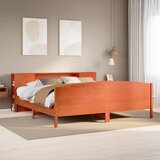 Krevet s regalom za knjige bez madraca 200x200 cm od borovine Cene