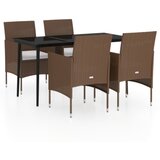 5-dijelni vrtni blagovaonski set s jastucima smeđe-crni | shoptok.hr