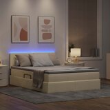  LED krevet za pohranu s madracem Krema 140 x 190 cm Tkanina | Eponuda.com