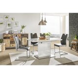 CARRYHOME nihajni stol, kovina, tekstil siva, bela, barve kroma | Shoptok.si