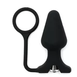Rimba Silicone Butt Plug with Cockring Black