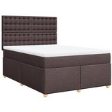 vidaXL Box spring postelja z vzmetnico temno rjava 160x200 cm blago, (21307364) | Shoptok.si