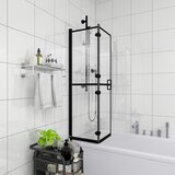  Sklopiva pregrada za tuš ESG 80 x 140 cm crna | shoptok.hr