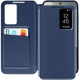AVIZAR Usnjeno ohišje za Galaxy S25 in S24 Display Window Card Case, Modra noč, (5000014013) | Shoptok.si