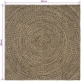  Tepisi za područja Prirodna i crna 160 x 160 cm Juta | shoptok.hr