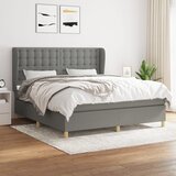 The Living Store Box spring postelja z vzmetnico temno siva 180x200 cm blago - Box Spring Postelja, (21438660) Cene