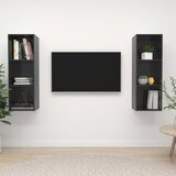  Zidni TV ormarići 2 kom visoki sjaj sivi od iverice | shoptok.hr