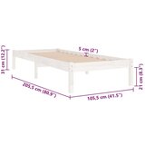 vidaXL okvir za krevet od masivne borovine bijeli 100 x 200 cm | shoptok.hr