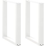 vidaXL Noge kavne mizice U-oblika 2 kosa bela 70x(72-73)cm jeklo | Shoptok.si