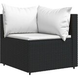  Kutna vrtna sofa od poliratana s jastucima crna | shoptok.hr