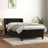 Box spring krevet s madracem crni 90x190 cm baršunasti Cijene