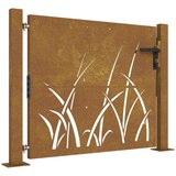  Vrtna vrata 105 x 80 cm od čelika COR-TEN s uzorkom trave | shoptok.hr