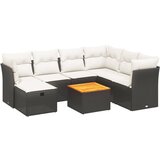 Maison Chic Seti vrtnega pohištva - Vrtna garnitura - Vrtni pohištvo set 8-delna z blazinami črn poli ratan, (21800729) | Shoptok.si