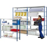 eurokraft basic Sestavljiv regal z velikimi policami iz jeklene pločevine, globina 400 mm, osnovni regal, VxŠ 1508 x 1550 mm | Shoptok.si