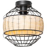 QAZQA Orientalska stropna svetilka črna z ratanom 25 cm - Emir | Shoptok.si