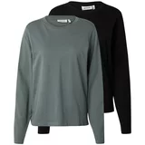WEEKDAY Majica 'Essence Standard' bazaltno siva / črna