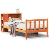 vidaXL Knjižna postelja brez vzmetnice vošč. rjava 75x190 cm trden les | Shoptok.si