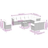  11-dijelni set vrtnih sofa od poliratana s jastucima bež | shoptok.hr