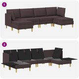  Modularni set sofe sa skladištem 6 pcs Tamno smeđa Tkanina | Eponuda.com