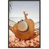  Slika - Hammock on the Beach (1 Part) Vertical 80x120 U crnom drvenom okviru | shoptok.hr